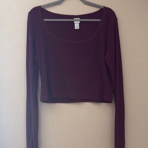 Women's Long Sleeve Maroon Top